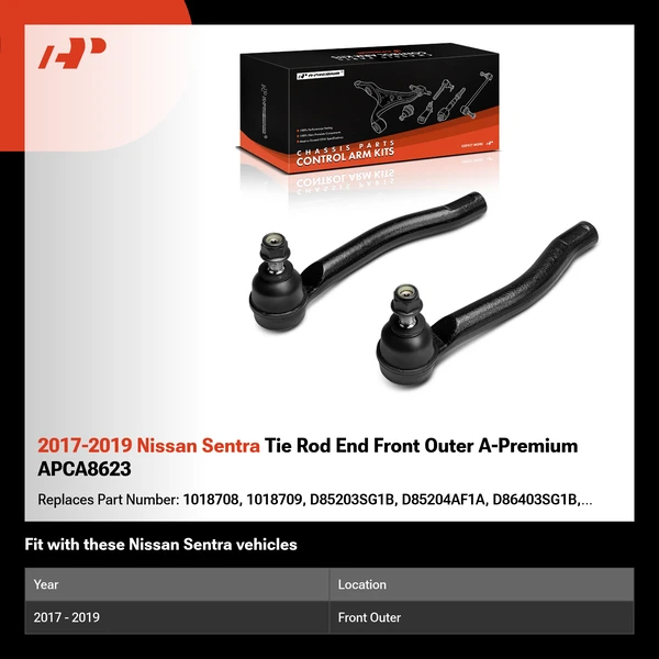 2017-2019 Nissan Sentra Tie Rod End Front Outer A-Premium APCA8623