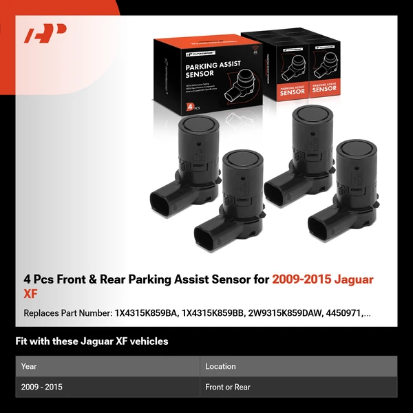 4 Pcs Front & Rear Parking Assist Sensor for 2009-2015 Jaguar XF