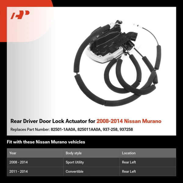 Rear Driver Door Lock Actuator for 2008-2014 Nissan Murano