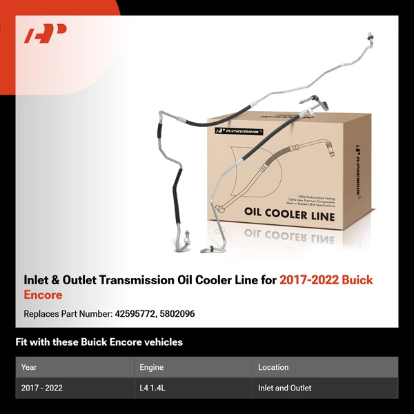 Inlet & Outlet Transmission Oil Cooler Line for 2017-2022 Buick Encore