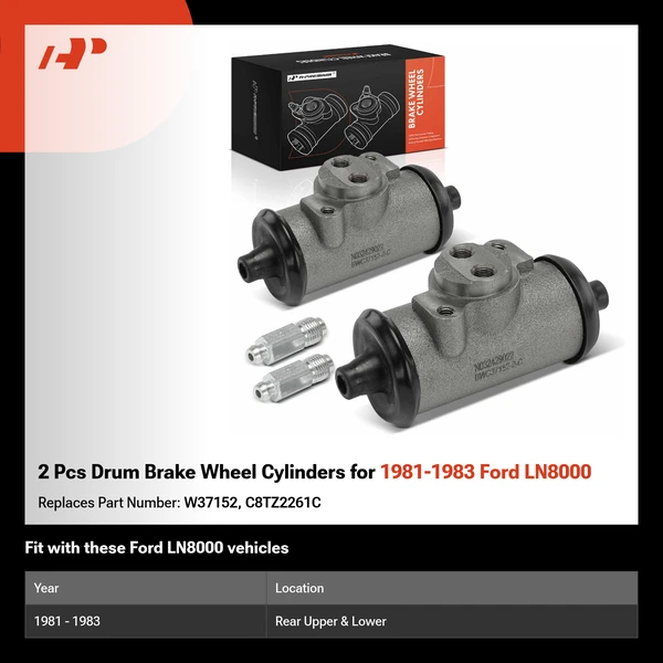 2 Pcs Drum Brake Wheel Cylinders for 1981-1983 Ford LN8000