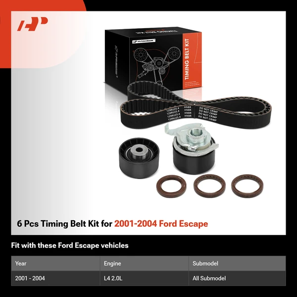 6 Pcs Timing Belt Kit for 2001-2004 Ford Escape