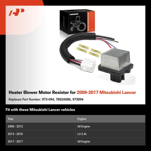 Heater Blower Motor Resistor for 2008-2017 Mitsubishi Lancer