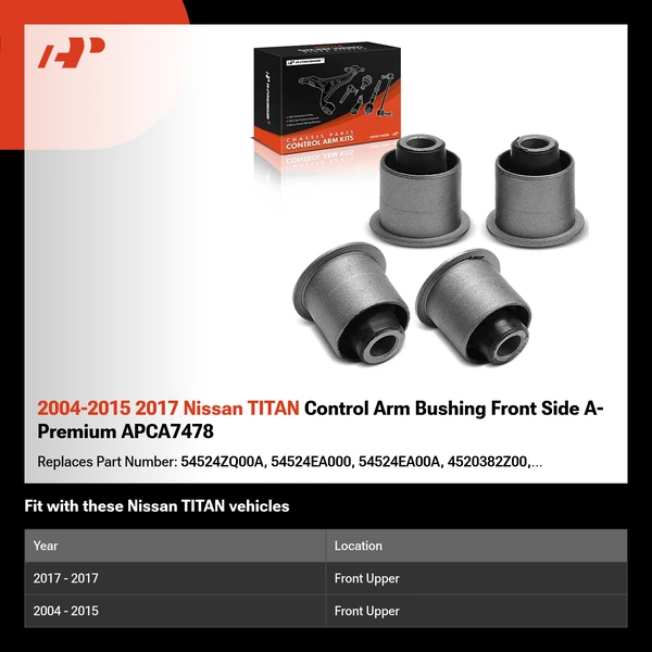 2004-2015 2017 Nissan TITAN Control Arm Bushing Front Side A-Premium APCA7478