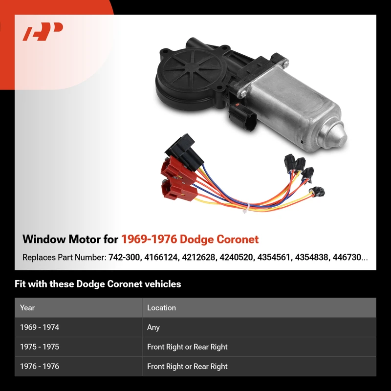 Window Motor for 1969-1976 Dodge Coronet