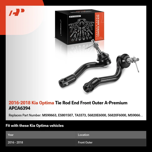 2016-2018 Kia Optima Tie Rod End Front Outer A-Premium APCA6394