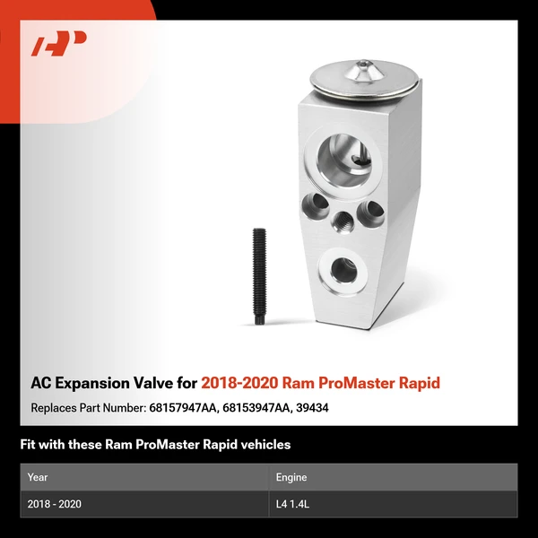 AC Expansion Valve for 2018-2020 Ram ProMaster Rapid