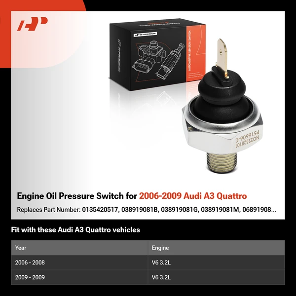 Engine Oil Pressure Switch for 2006-2009 Audi A3 Quattro