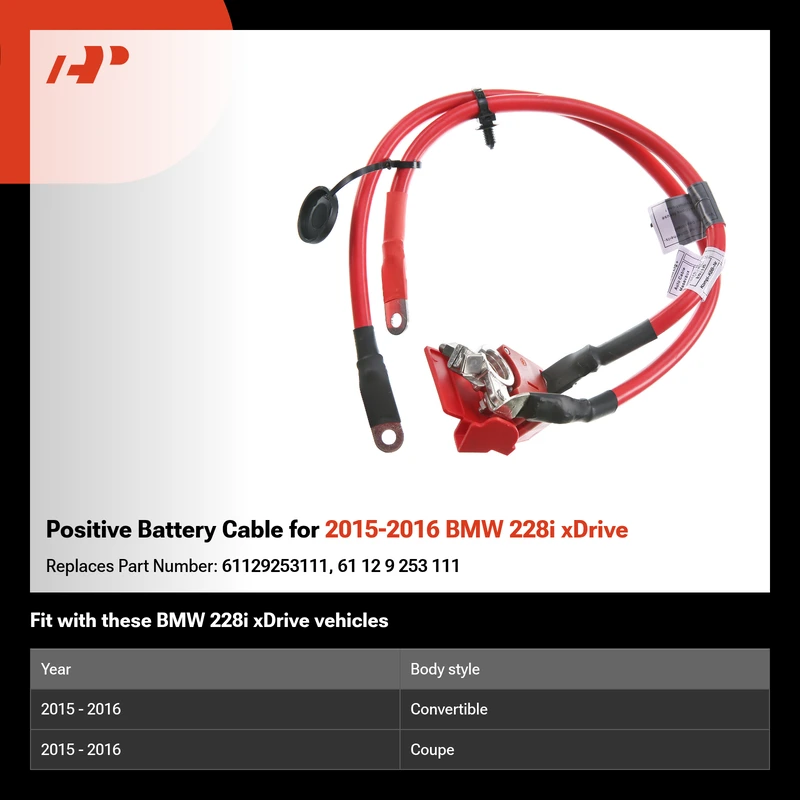 Positive Battery Cable for 2015-2016 BMW 228i xDrive