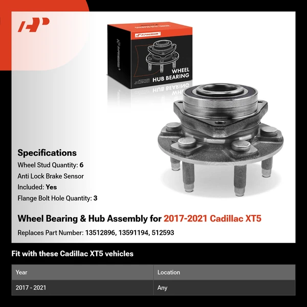 Wheel Bearing & Hub Assembly for 2017-2021 Cadillac XT5