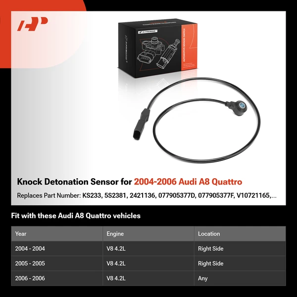 Knock Detonation Sensor for 2004-2006 Audi A8 Quattro