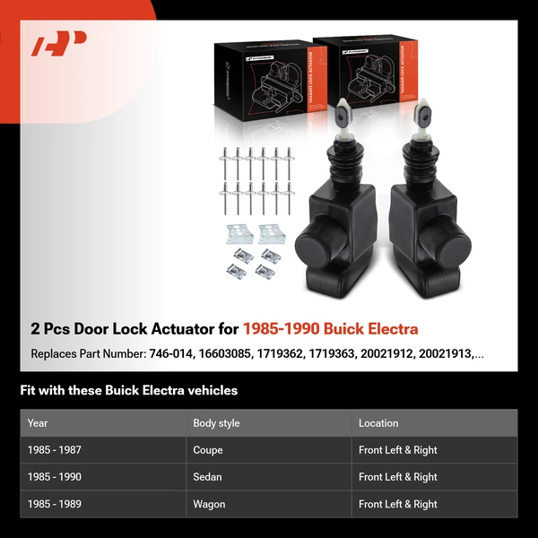 2 Pcs Door Lock Actuator for 1985-1990 Buick Electra