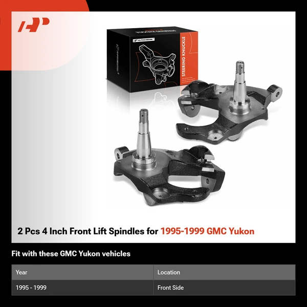 2 Pcs 4 Inch Front Lift Spindles for 1995-1999 GMC Yukon