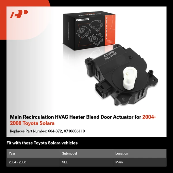 Main Recirculation HVAC Heater Blend Door Actuator for 2004-2008 Toyota Solara
