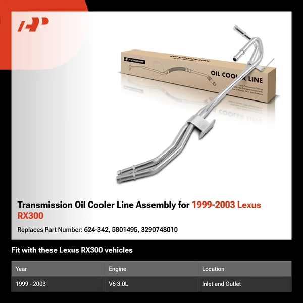 Transmission Oil Cooler Line Assembly for 1999-2003 Lexus RX300