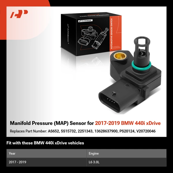 Manifold Pressure (MAP) Sensor for 2017-2019 BMW 440i xDrive