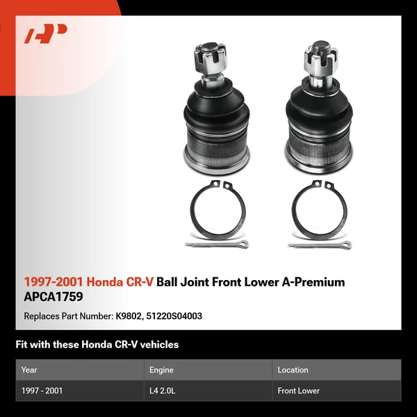 1997-2001 Honda CR-V Ball Joint Front Lower A-Premium APCA1759