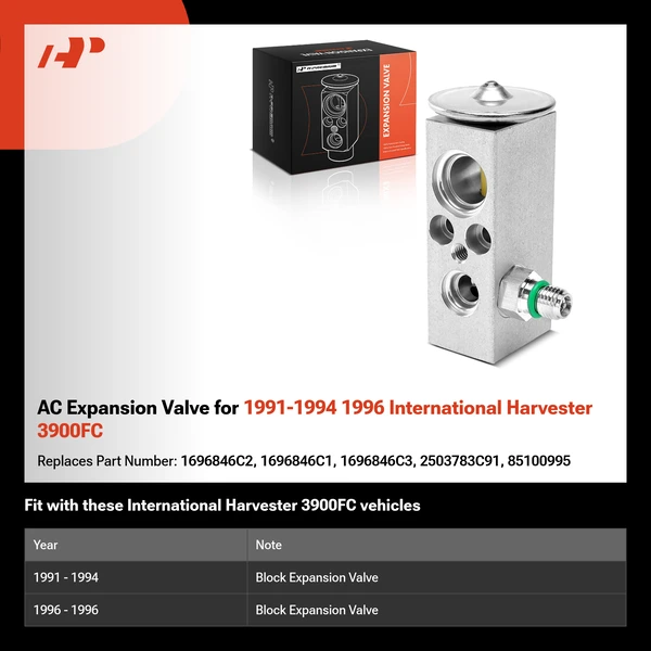 AC Expansion Valve for 1991-1994 1996 International Harvester 3900FC