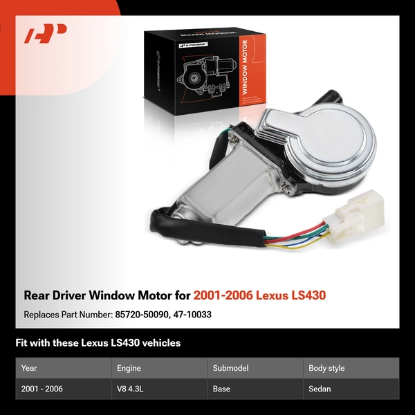 Rear Driver Window Motor for 2001-2006 Lexus LS430