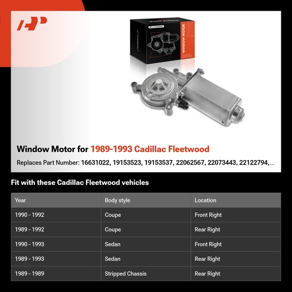 Window Motor for 1989-1993 Cadillac Fleetwood