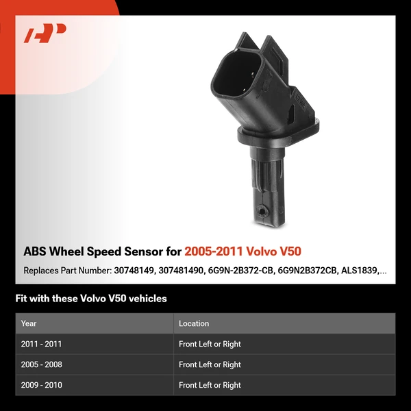 ABS Wheel Speed Sensor for 2005-2011 Volvo V50
