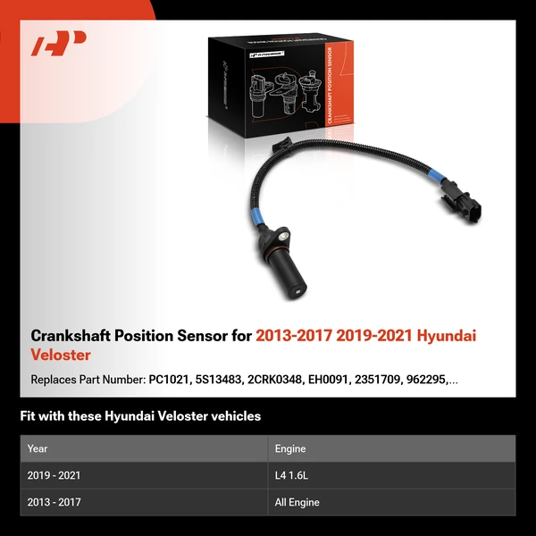 Crankshaft Position Sensor for 2013-2017 2019-2021 Hyundai Veloster