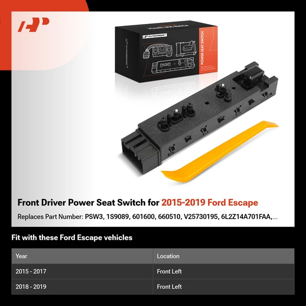 Front Driver Power Seat Switch for 2015-2019 Ford Escape
