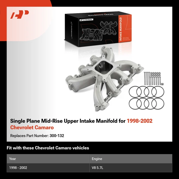 Single Plane Mid-Rise Upper Intake Manifold for 1998-2002 Chevrolet Camaro