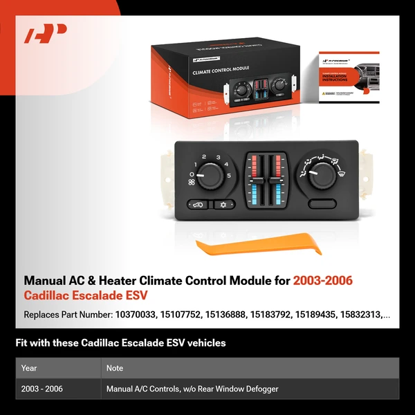 Manual AC & Heater Climate Control Module for 2003-2006 Cadillac Escalade ESV