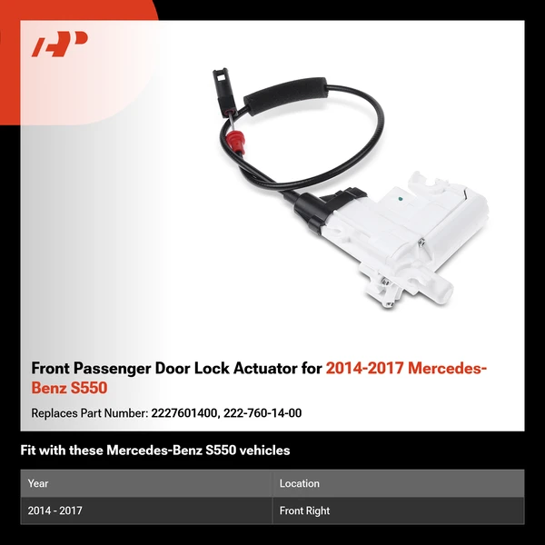 Front Passenger Door Lock Actuator for 2014-2017 Mercedes-Benz S550