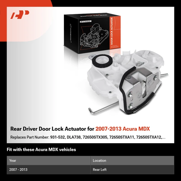 Rear Driver Door Lock Actuator for 2007-2013 Acura MDX