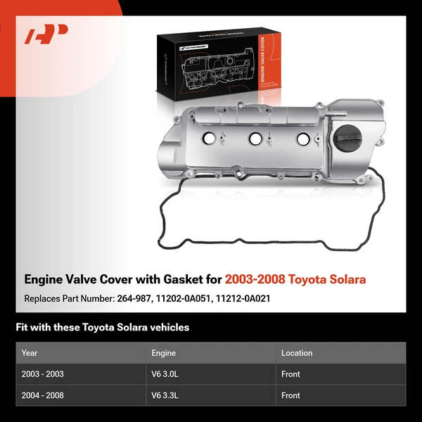 Engine Valve Cover with Gasket for 2003-2008 Toyota Solara