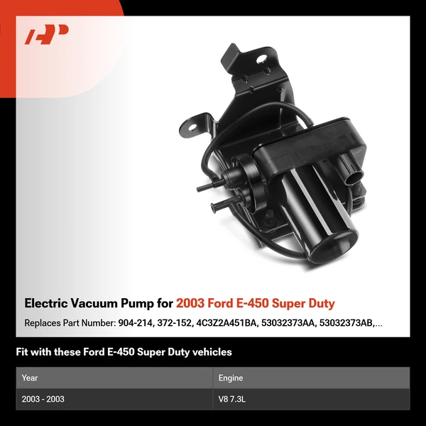 Electric Vacuum Pump for 2003 Ford E-450 Super Duty