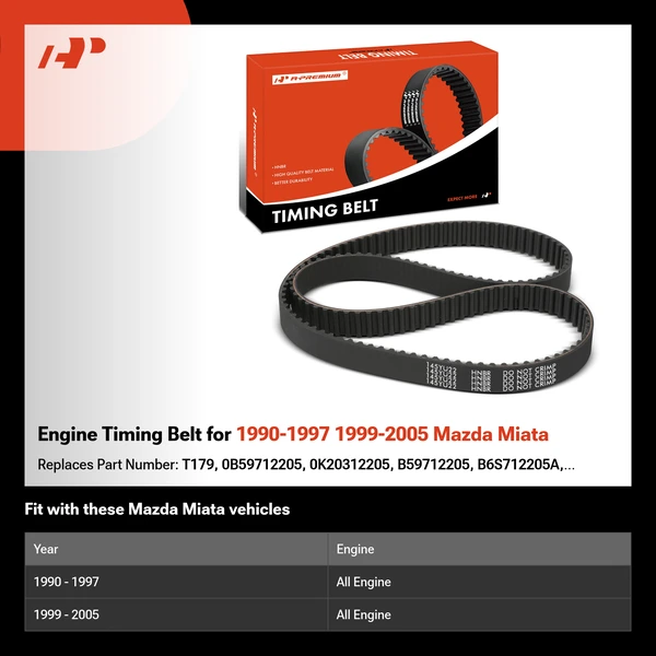 Engine Timing Belt for 1990-1997 1999-2005 Mazda Miata