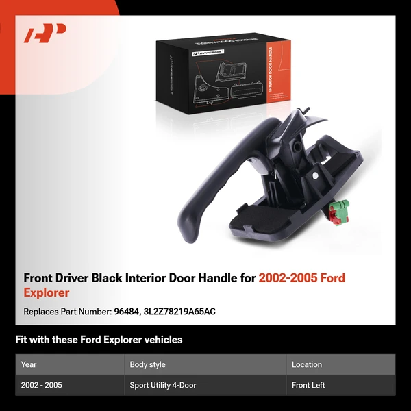 Front Driver Black Interior Door Handle for 2002-2005 Ford Explorer