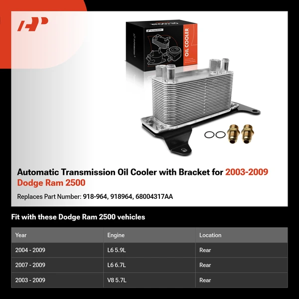 Automatic Transmission Oil Cooler with Bracket for 2003-2009 Dodge Ram 2500