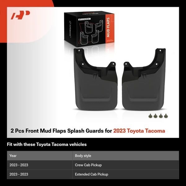 2 Pcs Front Mud Flaps Splash Guards for 2023 Toyota Tacoma