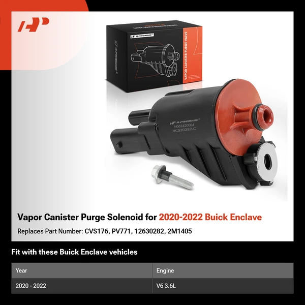 Vapor Canister Purge Solenoid for 2020-2022 Buick Enclave