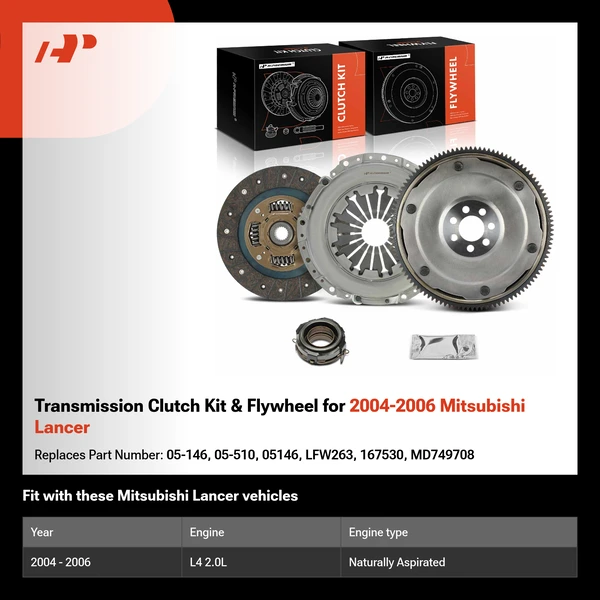 Transmission Clutch Kit & Flywheel for 2004-2006 Mitsubishi Lancer
