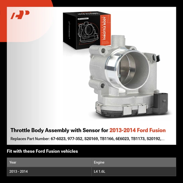 Throttle Body Assembly with Sensor for 2013-2014 Ford Fusion