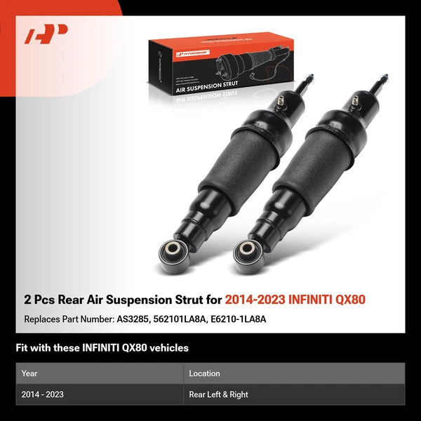 2 Pcs Rear Air Suspension Strut for 2014-2023 INFINITI QX80