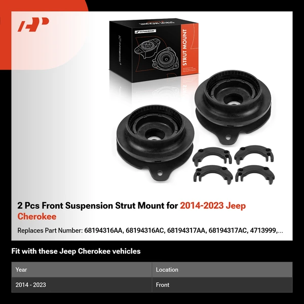 2 Pcs Front Suspension Strut Mount for 2014-2023 Jeep Cherokee