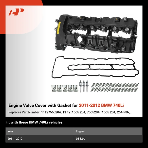 Engine Valve Cover with Gasket for 2011-2012 BMW 740Li