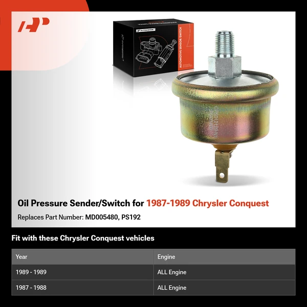 Oil Pressure Sender/Switch for 1987-1989 Chrysler Conquest