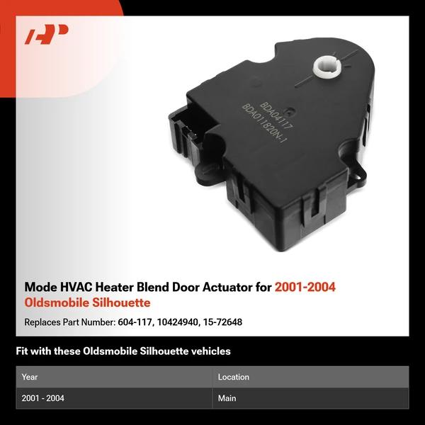 Mode HVAC Heater Blend Door Actuator for 2001-2004 Oldsmobile Silhouette