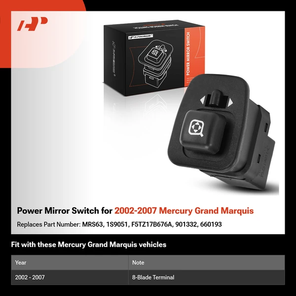 Power Mirror Switch for 2002-2007 Mercury Grand Marquis