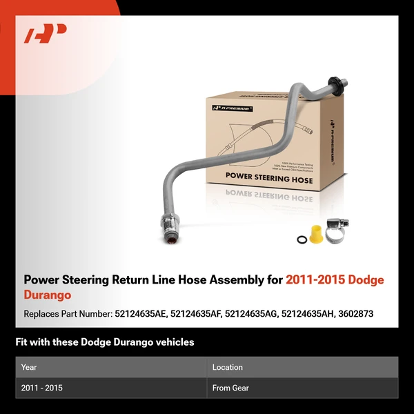 Power Steering Return Line Hose Assembly for 2011-2015 Dodge Durango