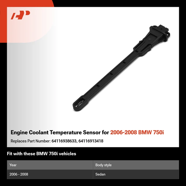 Engine Coolant Temperature Sensor for 2006-2008 BMW 750i
