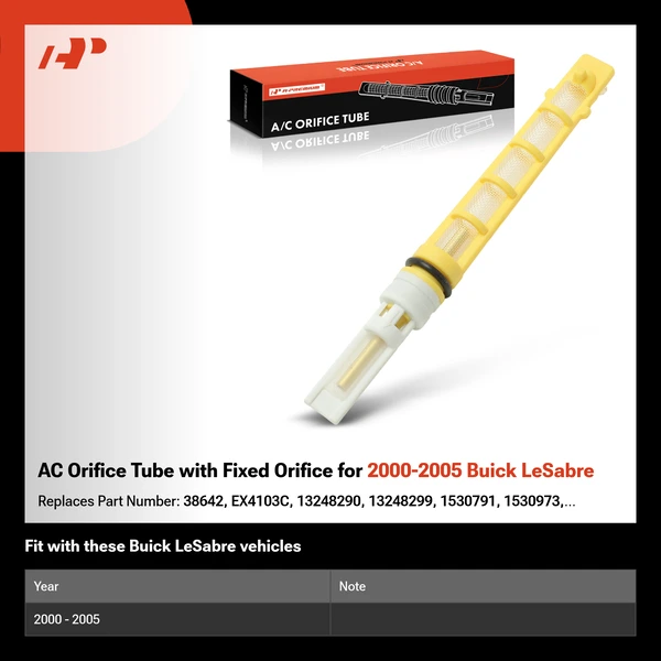 AC Orifice Tube with Fixed Orifice for 2000-2005 Buick LeSabre