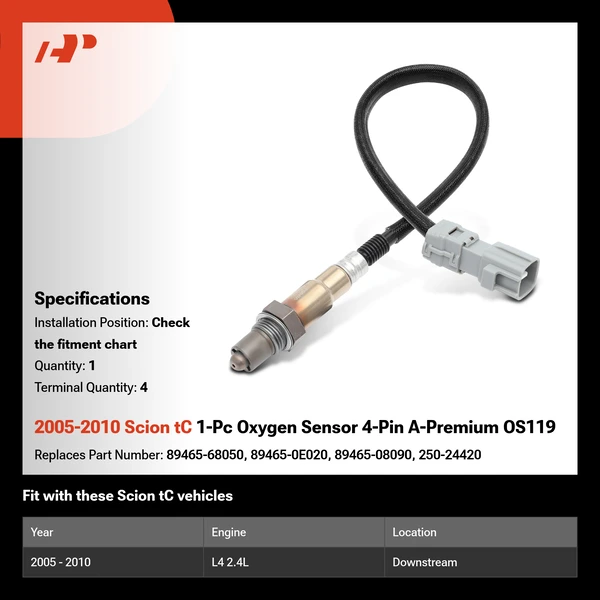 2005-2010 Scion tC 1-Pc Oxygen Sensor 4-Pin A-Premium OS119